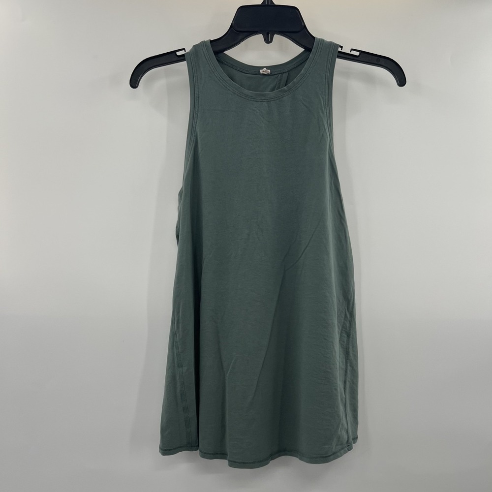 Lululemon All Tied Up Tank Shirt Womens Size 4 Green Yoga Gym Running Crossfit